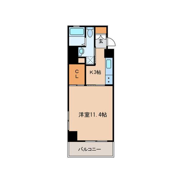 グランデ浅間町(1K/3階)の間取り写真