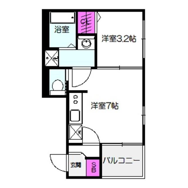 IRIS大今里(1DK/2階)の間取り写真