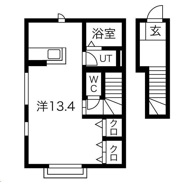 WHITE COURT(ワンルーム/2階)の間取り写真