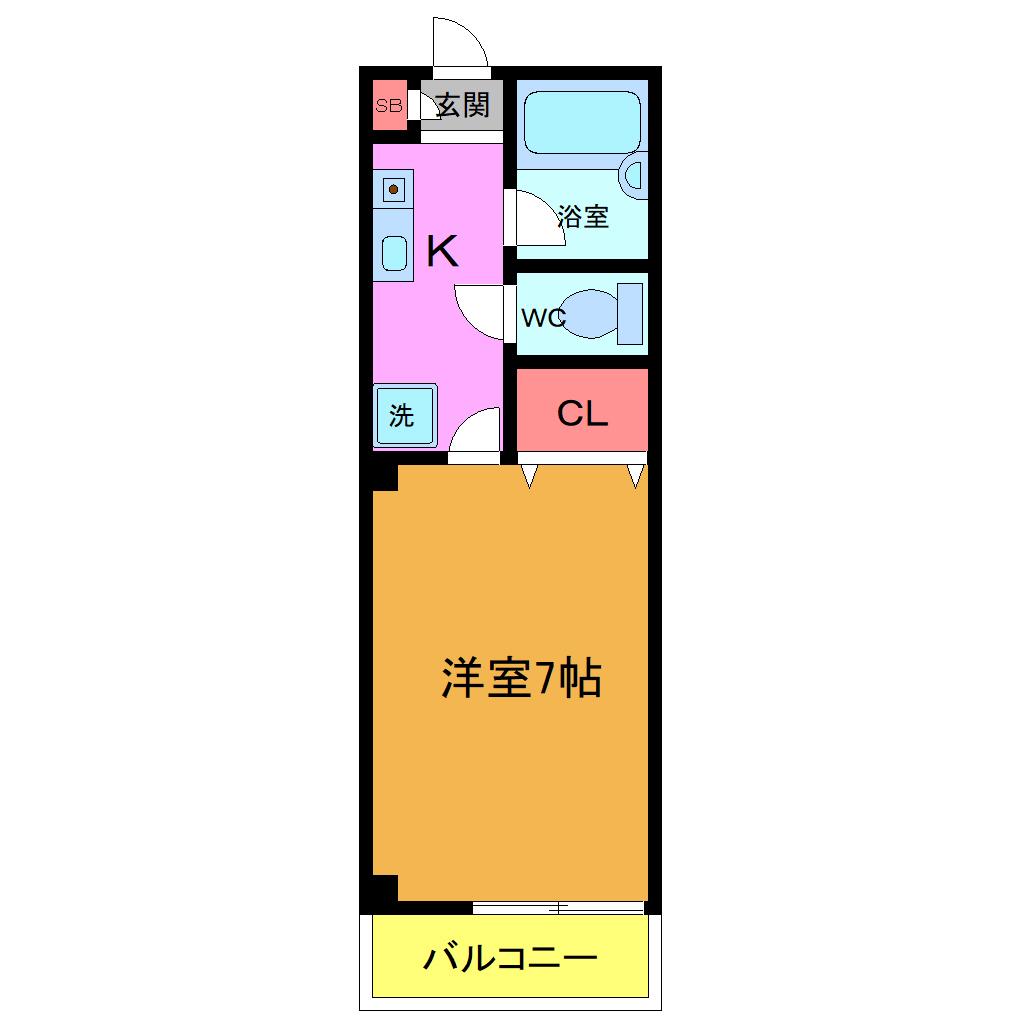 JR京葉線 葛西臨海公園駅 徒歩18分 3階建 築28年(1K/2階)の間取り写真