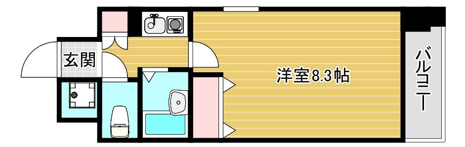 プレサンス西心斎橋(1K/3階)の間取り写真