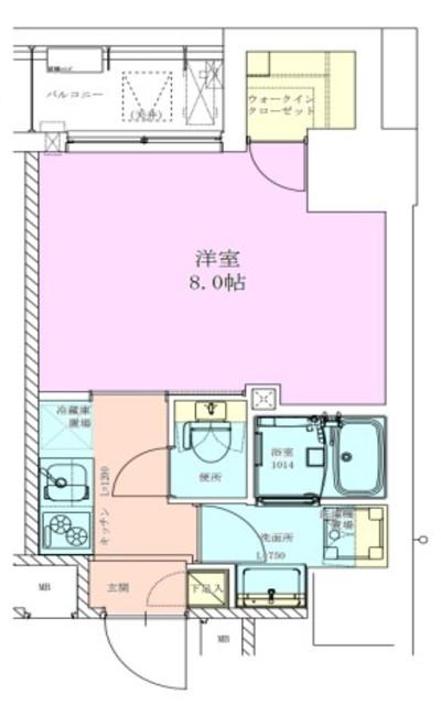 RBM三軒茶屋レジデンス(1K/2階)の間取り写真