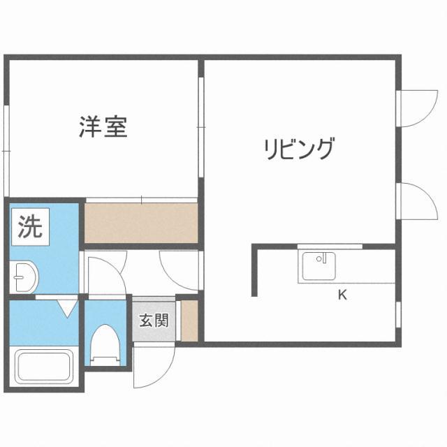 サンシティ20(1LDK/1階)の間取り写真