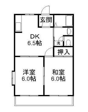 ライトフィールド(2DK/2階)の間取り写真