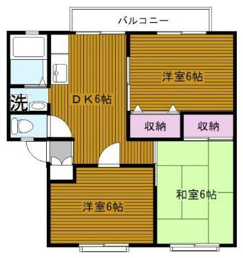 サンヴィレッジ綾瀬C棟(3DK/2階)の間取り写真