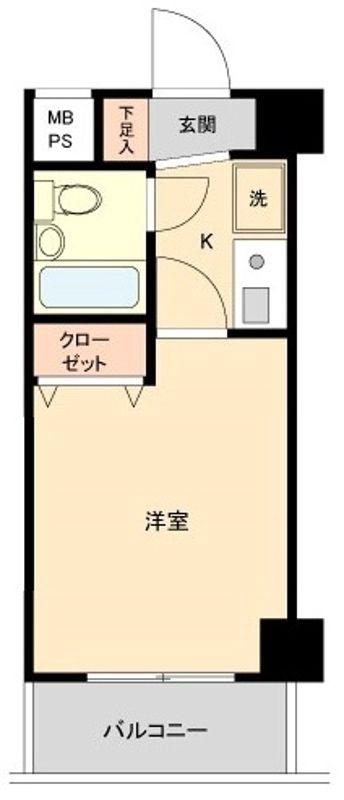 クリオ大口壱番館(1K/4階)の間取り写真