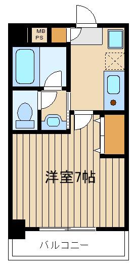 ヴィクトワール(1K/2階)の間取り写真