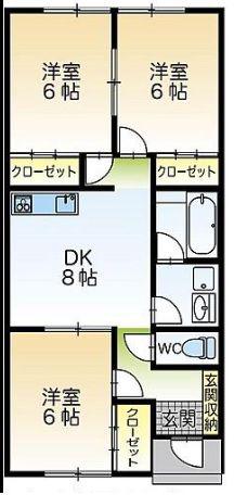 すまいる26番館(3DK/1階)の間取り写真