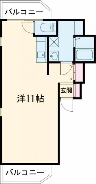 ライフテック野崎駅前(ワンルーム/1階)の間取り写真