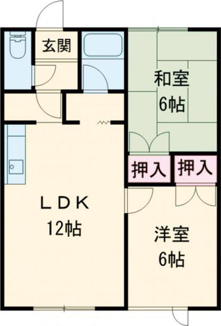 光生ハイツF(2LDK/2階)の間取り写真