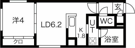 BLOSSOM西町南(1LDK/2階)の間取り写真
