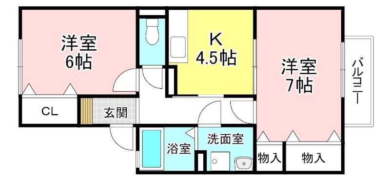 ブリーズ(2K/1階)の間取り写真
