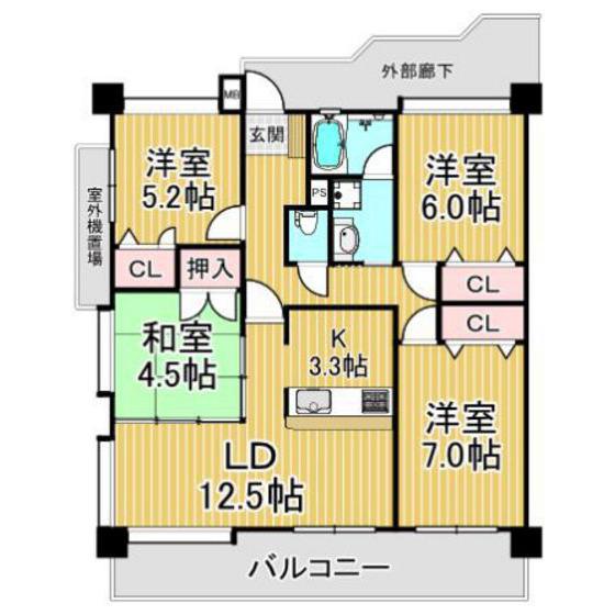 TOHOマンションスプラウト那珂川パークサイド(4LDK/2階)の間取り写真