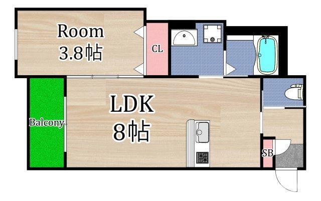ROBOT HOME 滝井(1LDK/3階)の間取り写真