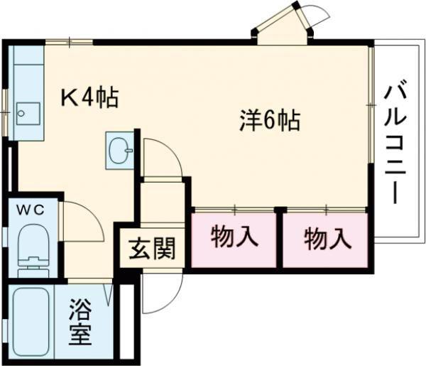 ファレ神明(1K/2階)の間取り写真