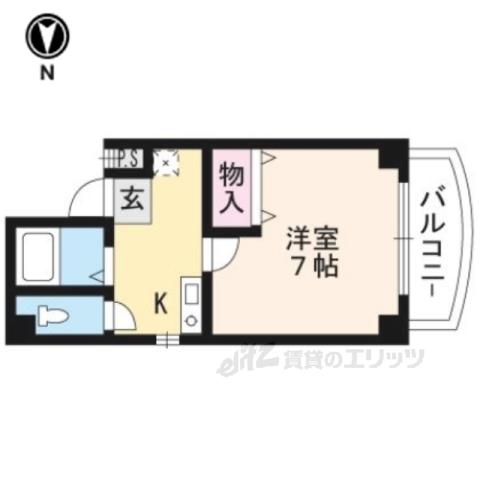 二条CUBE(1K/5階)の間取り写真