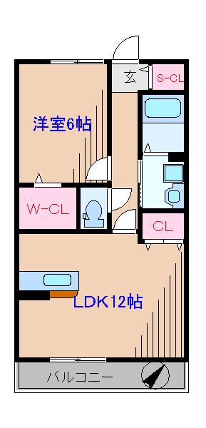 ロイヤルヒル(1LDK/2階)の間取り写真