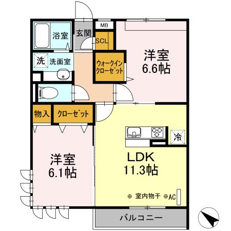 エクレール原宿(2LDK/3階)の間取り写真