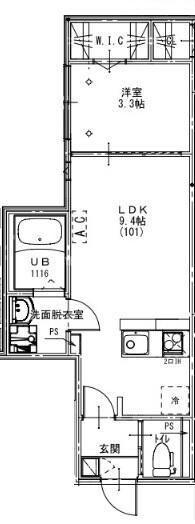 KEIAI RESIDENCE 宮原II(1LDK/3階)の間取り写真