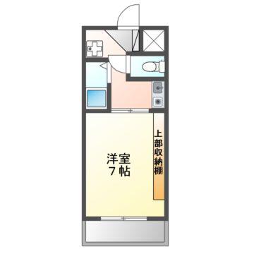 ローズインローズ2(1K/2階)の間取り写真