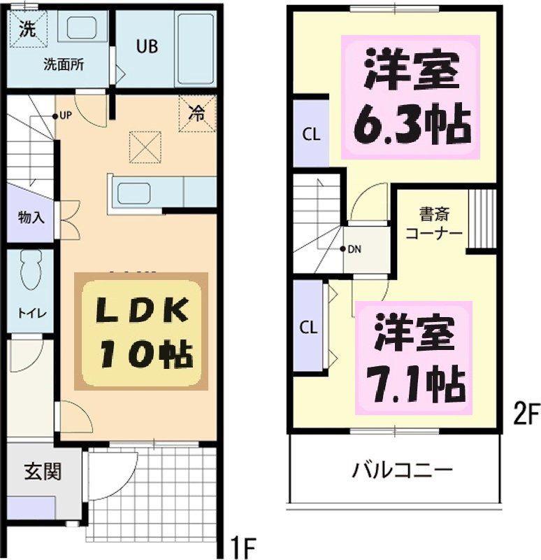 SKY BLUE(2LDK/1階)の間取り写真