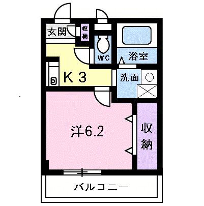 ヴィラナカヤマ(1K/1階)の間取り写真