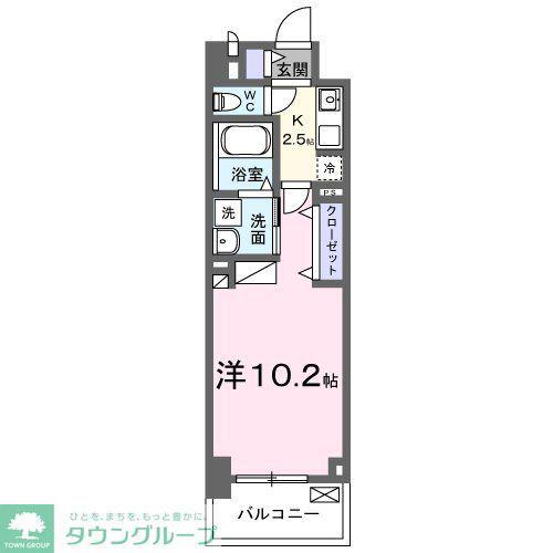 グランピア甚(1K/2階)の間取り写真