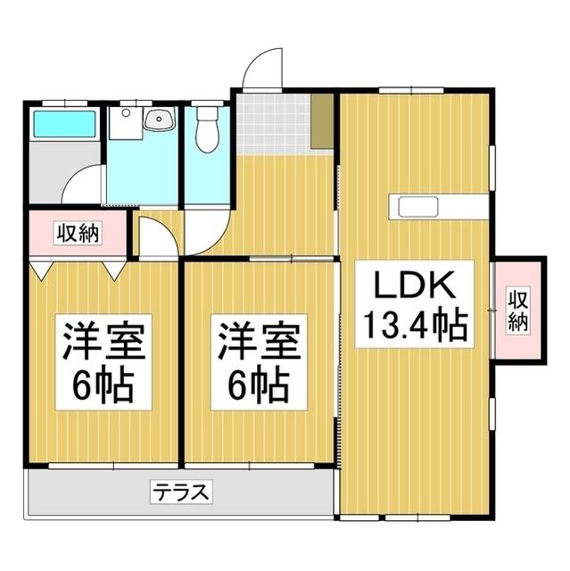 GRANDE・SOTTO 上の原(2LDK/1階)の間取り写真