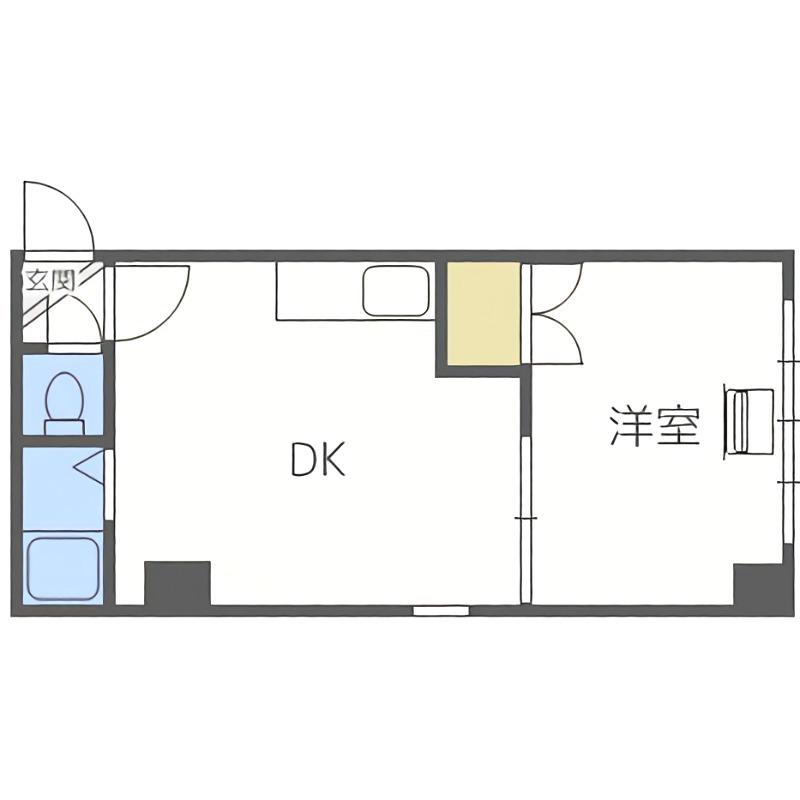 フォースII(1DK/4階)の間取り写真