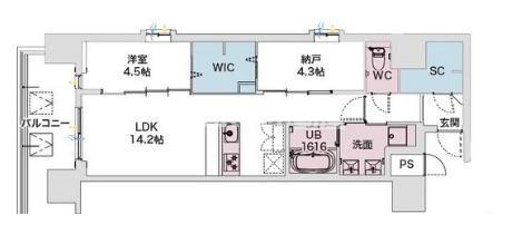 DRAW上本町(1SLDK/2階)の間取り写真