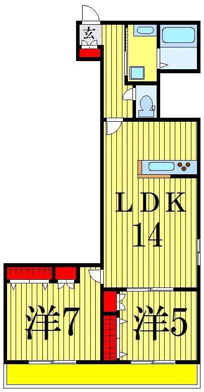 FELICE(2LDK/2階)の間取り写真