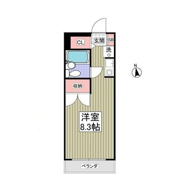 リュミエ本厚木(ワンルーム/3階)の間取り写真