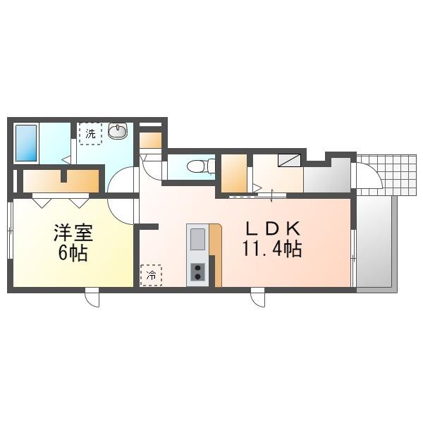 サンリットプラージ(1LDK/1階)の間取り写真