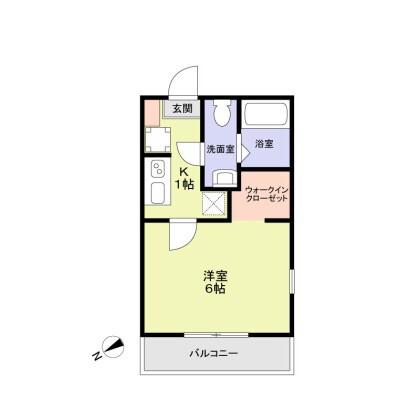 ヴィーナス ラグーン 斎藤分町(1K/1階)の間取り写真