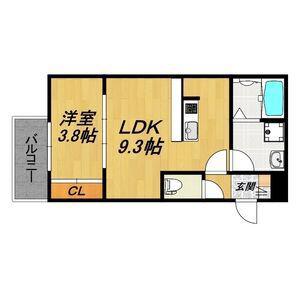 LE COCON 岩倉VI(1LDK/3階)の間取り写真