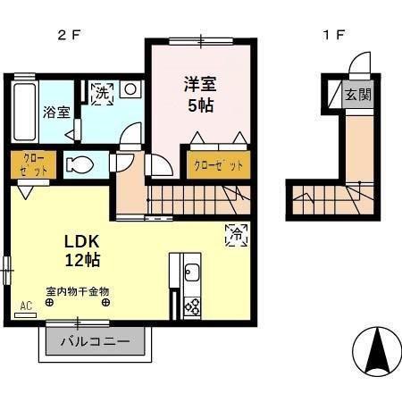 シャトレ(1LDK/2階)の間取り写真