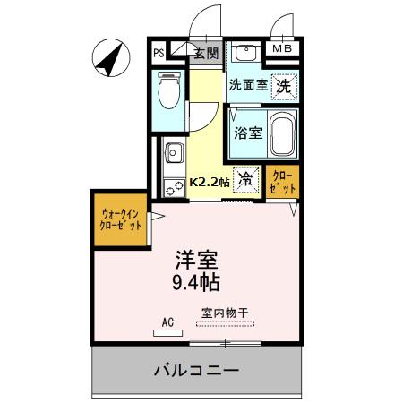 シェラメール東舞鶴(1K/3階)の間取り写真