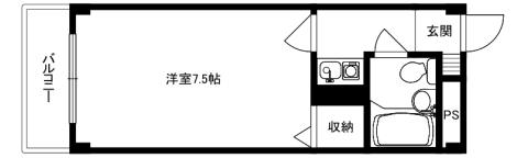 アーバンミロス(1K/2階)の間取り写真