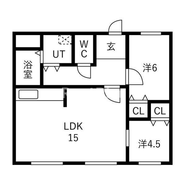 はなのやかた(2LDK/3階)の間取り写真