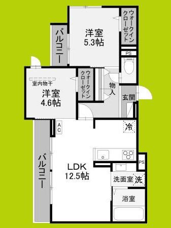 SS CASA(2LDK/3階)の間取り写真