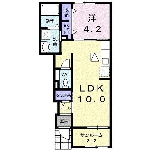 セイバリー(1LDK/1階)の間取り写真
