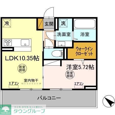 SORA(1LDK/2階)の間取り写真