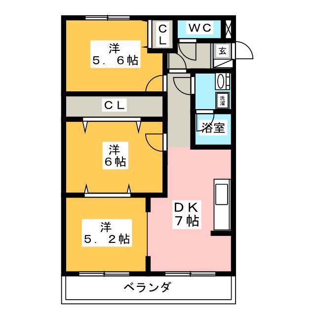 サンモール21(3DK/1階)の間取り写真
