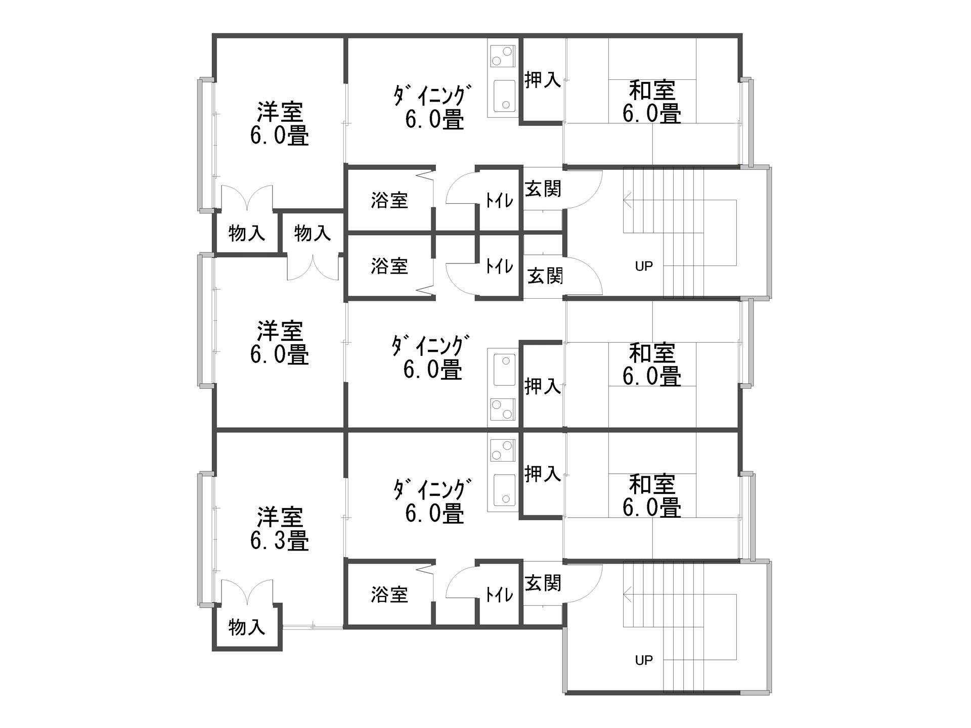 パークハウス(2DK/1階)の間取り写真