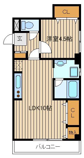 グランコート成増(1LDK/2階)の間取り写真