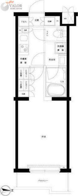 ルーブル武蔵新城参番館(1K/1階)の間取り写真