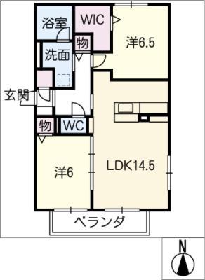 五合池RESIDENCE(2LDK/2階)の間取り写真