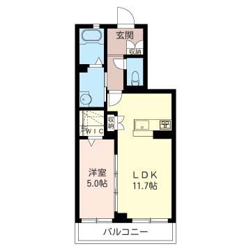 アラモアナ(1LDK/2階)の間取り写真