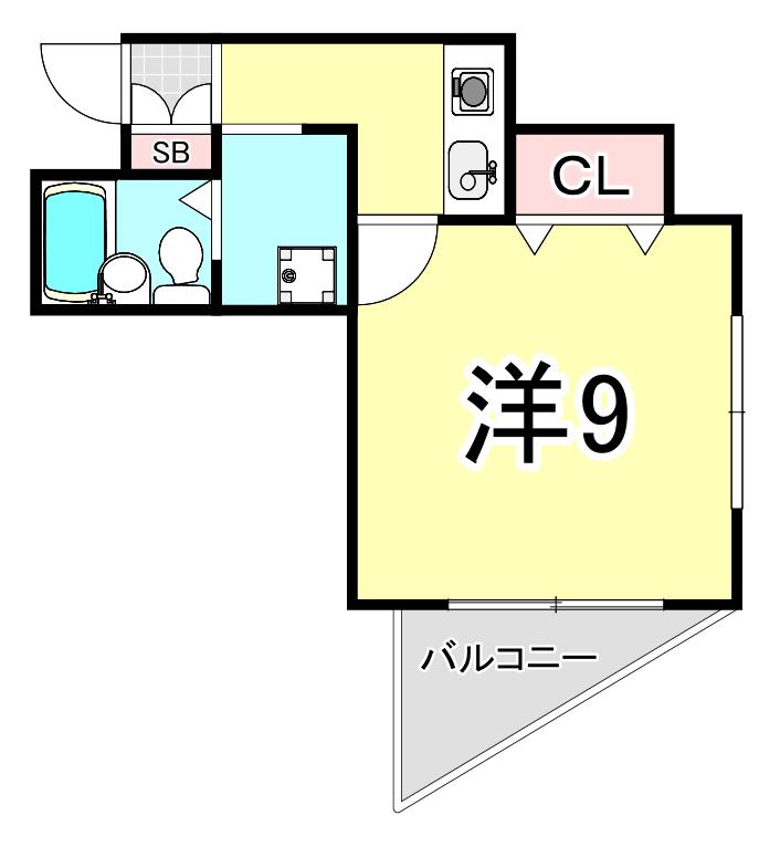ベルメゾン(1K/5階)の間取り写真