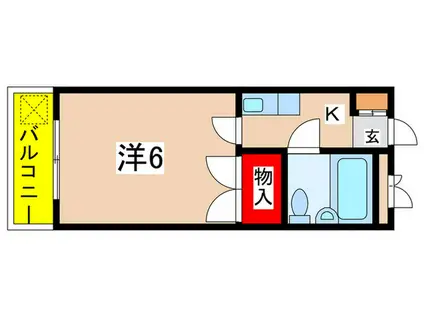 エステート宮野(1K/1階)の間取り写真